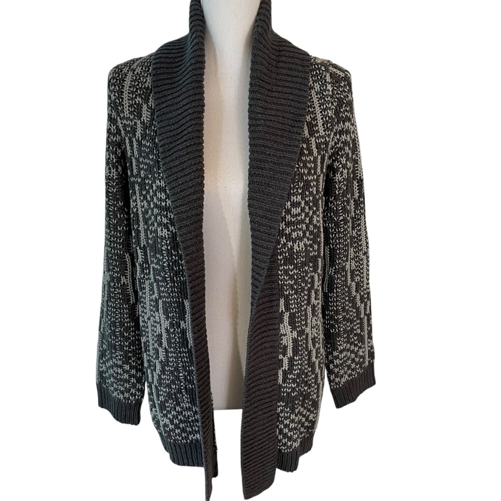 Talbots Silver and Gray Long Cardigan Sweater.  Size Mp